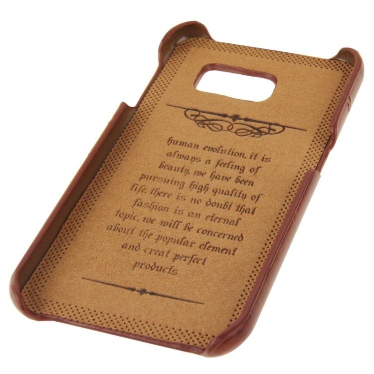 For Galaxy S6 / G920 Deluxe Retro PU Leather Back Cover Case with Card Slots with Fashion Logo