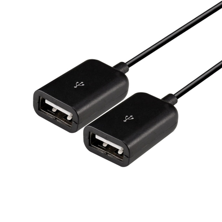 20cm Dual Ports Micro USB OTG Cable(Black)