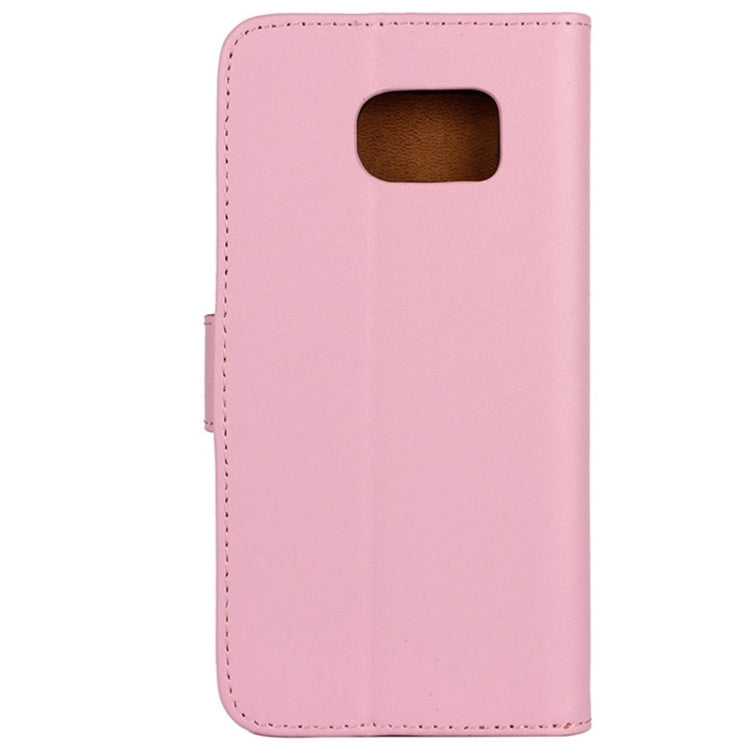 For Galaxy S6 / G920 Cowhide Split Leather Protective Case with Holder & Card Slots