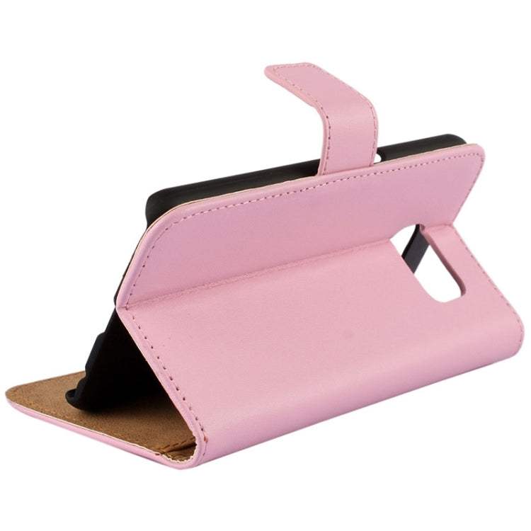 For Galaxy S6 / G920 Cowhide Split Leather Protective Case with Holder & Card Slots