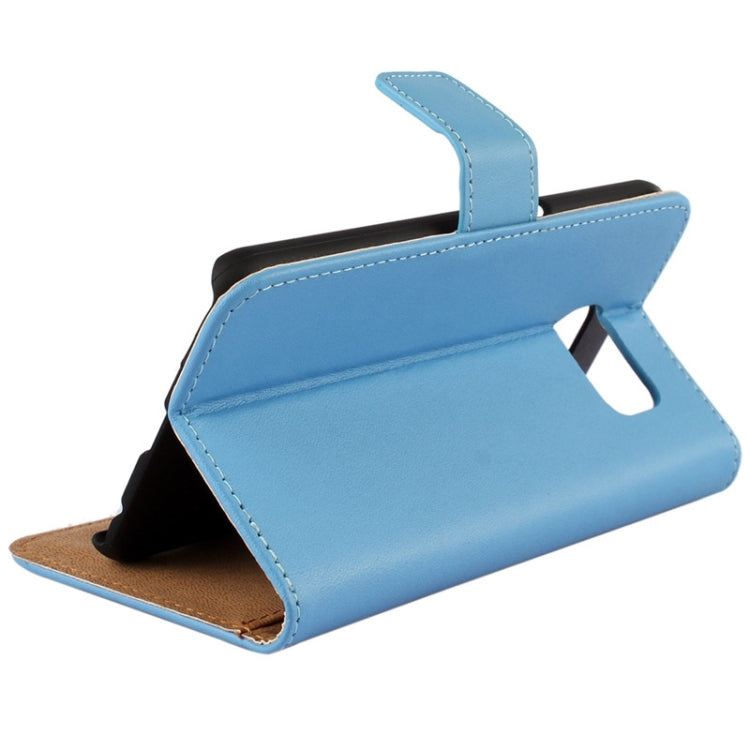 For Galaxy S6 / G920 Cowhide Split Leather Protective Case with Holder & Card Slots