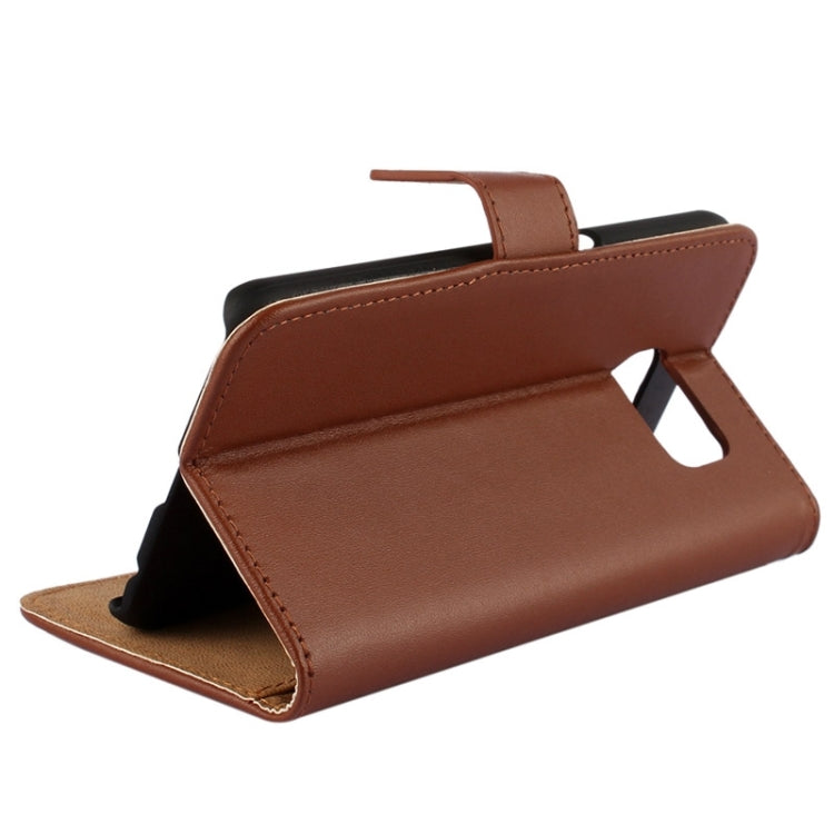 For Galaxy S6 / G920 Cowhide Split Leather Protective Case with Holder & Card Slots