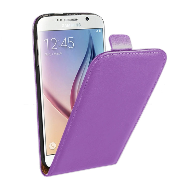 For Galaxy S6 Vertical Flip Genuine Split Leather Case