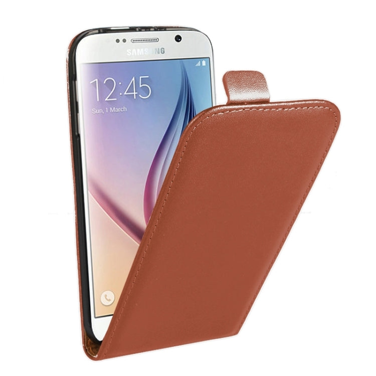For Galaxy S6 Vertical Flip Genuine Split Leather Case