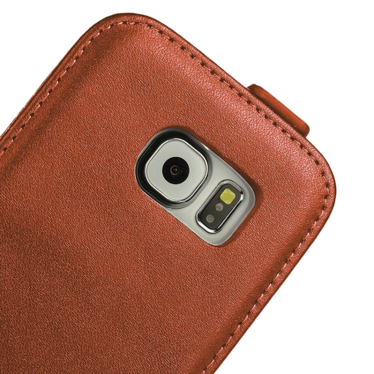 For Galaxy S6 Vertical Flip Genuine Split Leather Case