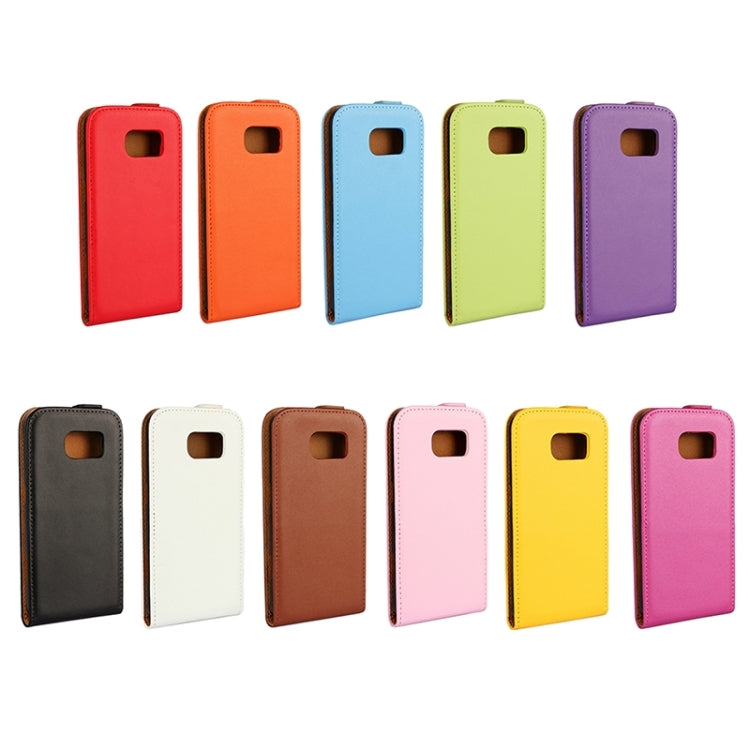 For Galaxy S6 Vertical Flip Genuine Split Leather Case