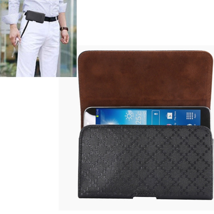 Plaid Texture Universal Horizontal Style Leather Case with Belt Hole for Galaxy Mega i9208 / i9200 / Mega 2 / i9205