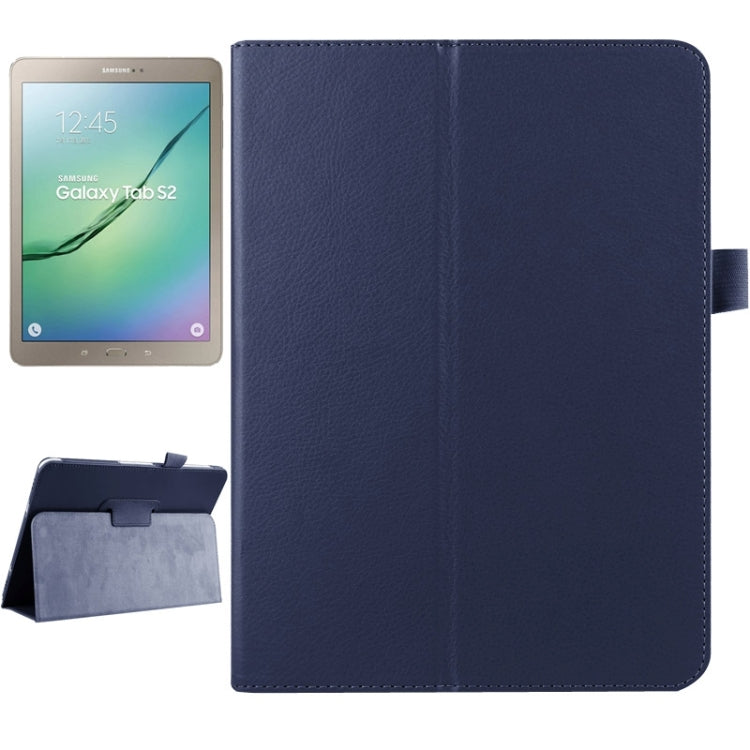 Litchi Texture Horizontal Flip Solid Color Smart Leather Case with Two-folding Holder & Sleep / Wake-up Function for Galaxy Tab S2 9.7 / T815