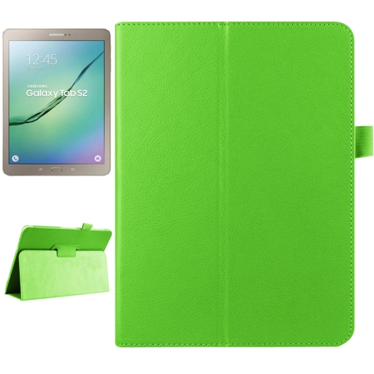 Litchi Texture Horizontal Flip Solid Color Smart Leather Case with Two-folding Holder & Sleep / Wake-up Function for Galaxy Tab S2 9.7 / T815