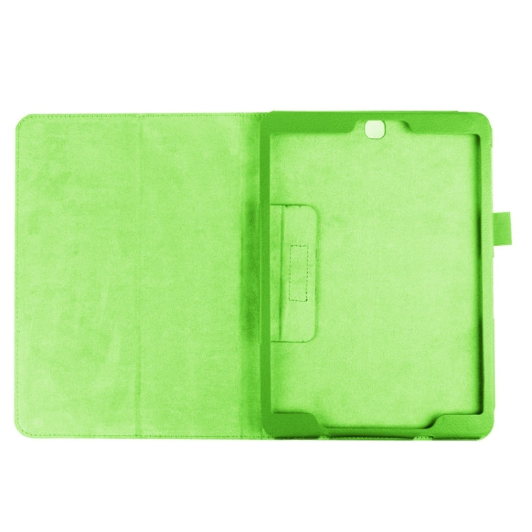 Litchi Texture Horizontal Flip Solid Color Smart Leather Case with Two-folding Holder & Sleep / Wake-up Function for Galaxy Tab S2 9.7 / T815