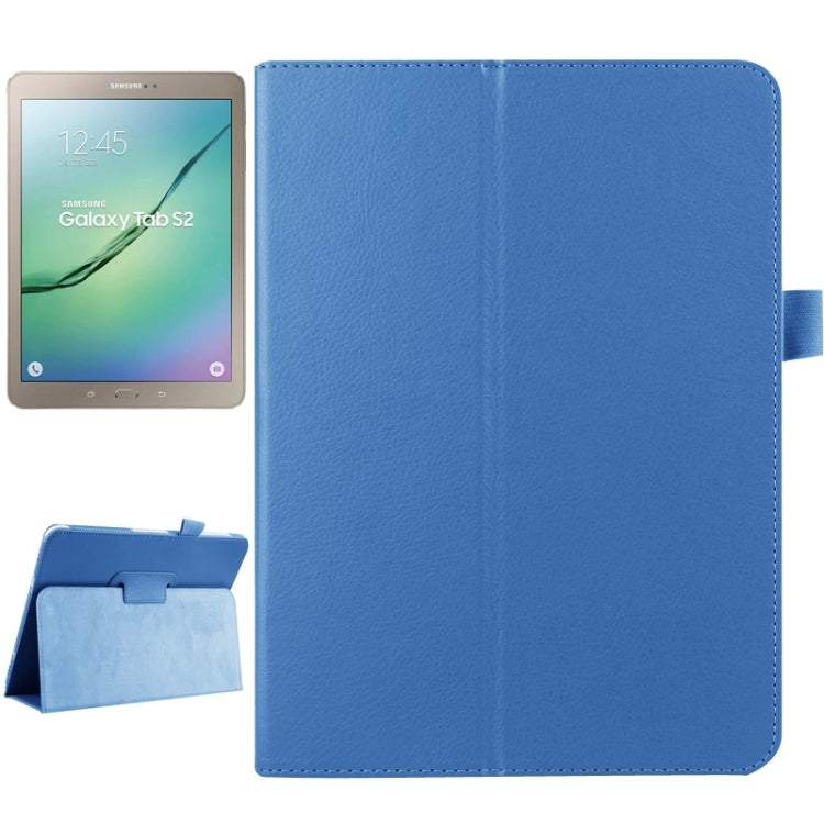 Litchi Texture Horizontal Flip Solid Color Smart Leather Case with Two-folding Holder & Sleep / Wake-up Function for Galaxy Tab S2 9.7 / T815