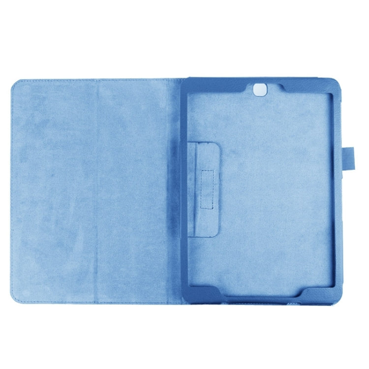 Litchi Texture Horizontal Flip Solid Color Smart Leather Case with Two-folding Holder & Sleep / Wake-up Function for Galaxy Tab S2 9.7 / T815