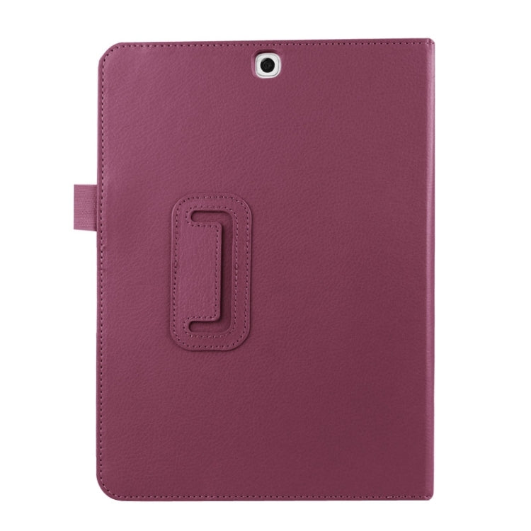 Litchi Texture Horizontal Flip Solid Color Smart Leather Case with Two-folding Holder & Sleep / Wake-up Function for Galaxy Tab S2 9.7 / T815