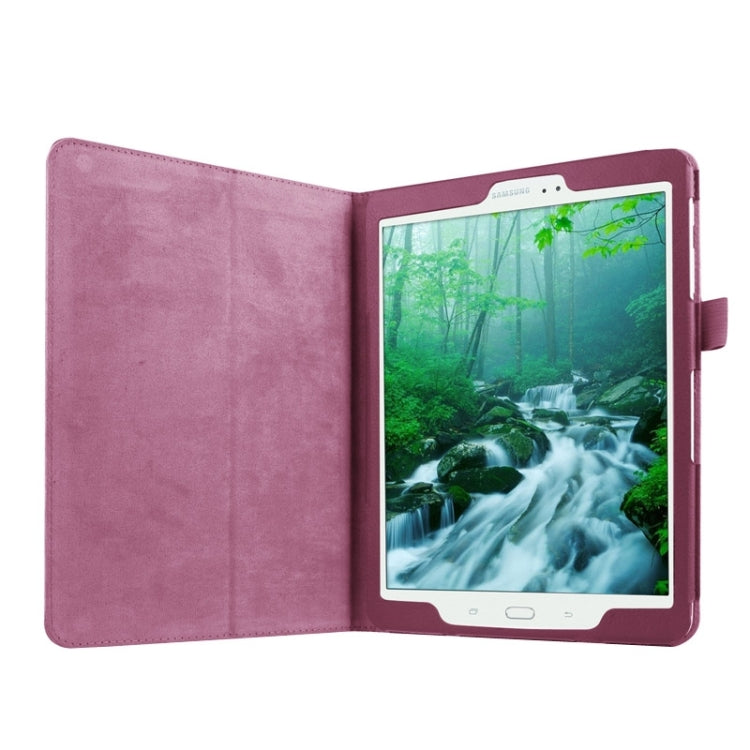 Litchi Texture Horizontal Flip Solid Color Smart Leather Case with Two-folding Holder & Sleep / Wake-up Function for Galaxy Tab S2 9.7 / T815