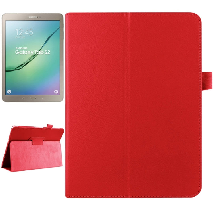 Litchi Texture Horizontal Flip Solid Color Smart Leather Case with Two-folding Holder & Sleep / Wake-up Function for Galaxy Tab S2 9.7 / T815