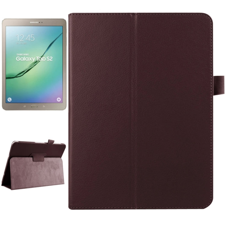 Litchi Texture Horizontal Flip Solid Color Smart Leather Case with Two-folding Holder & Sleep / Wake-up Function for Galaxy Tab S2 9.7 / T815