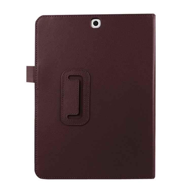 Litchi Texture Horizontal Flip Solid Color Smart Leather Case with Two-folding Holder & Sleep / Wake-up Function for Galaxy Tab S2 9.7 / T815