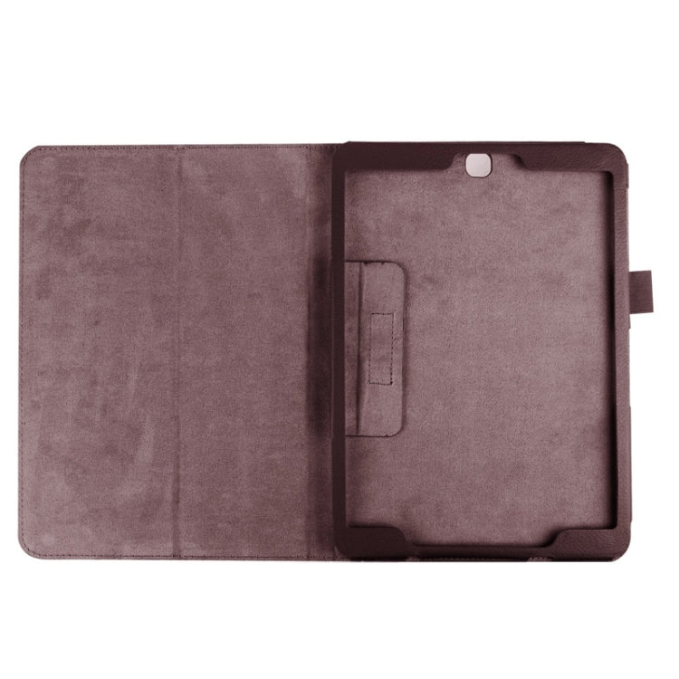 Litchi Texture Horizontal Flip Solid Color Smart Leather Case with Two-folding Holder & Sleep / Wake-up Function for Galaxy Tab S2 9.7 / T815