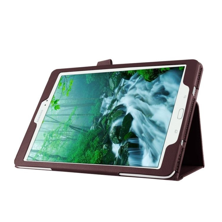 Litchi Texture Horizontal Flip Solid Color Smart Leather Case with Two-folding Holder & Sleep / Wake-up Function for Galaxy Tab S2 9.7 / T815