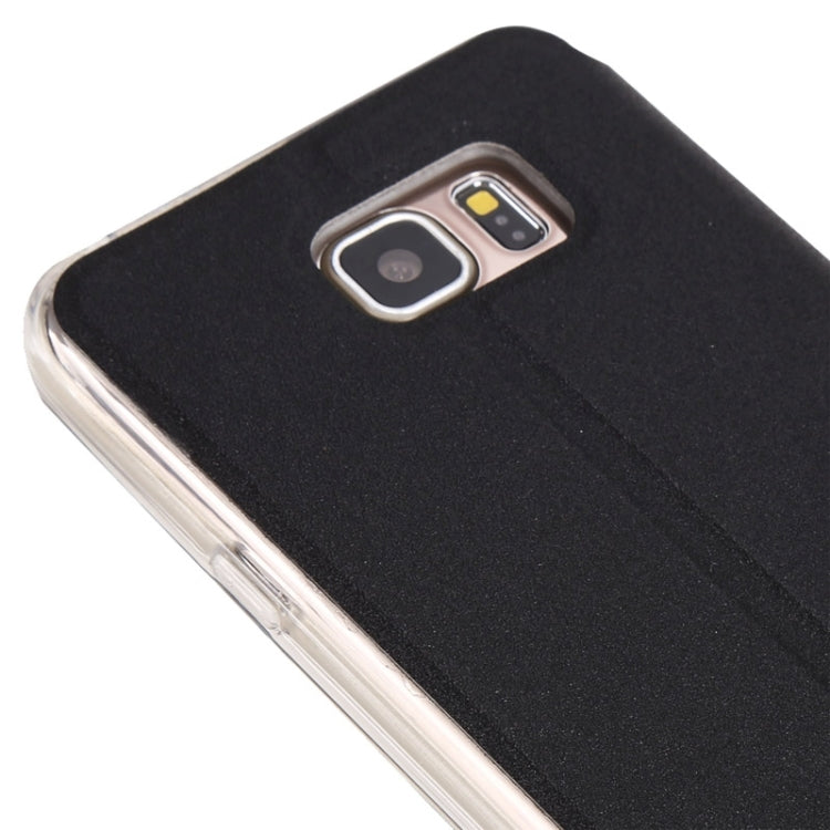 For Galaxy S6 Edge+ / G928 Solid Color Horizontal Flip Leather Case with Holder & Caller ID Window