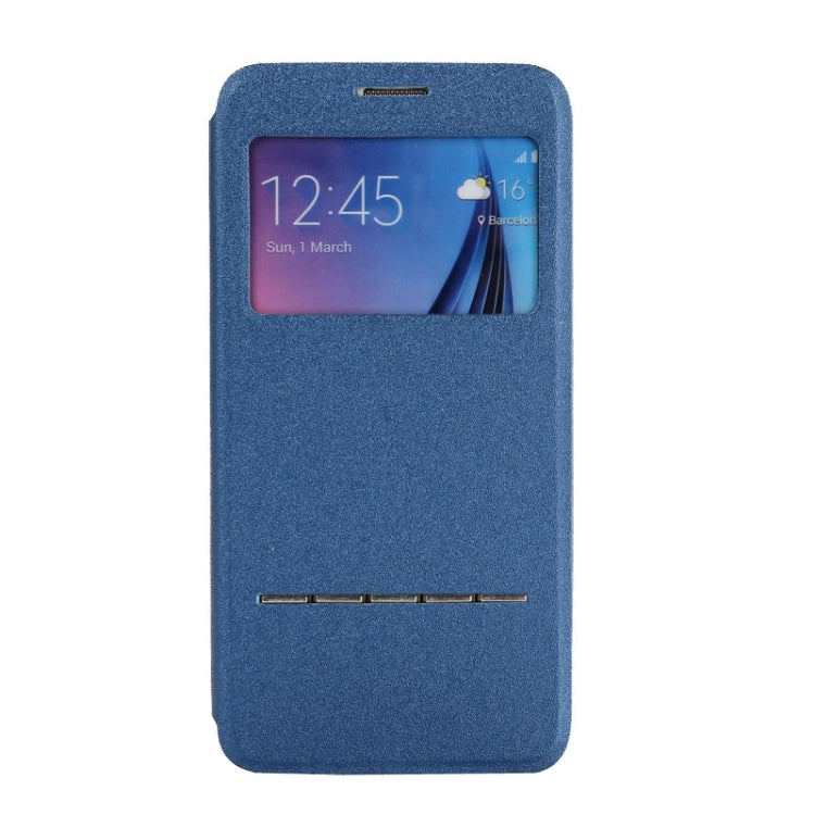 For Galaxy S6 Edge+ / G928 Solid Color Horizontal Flip Leather Case with Holder & Caller ID Window