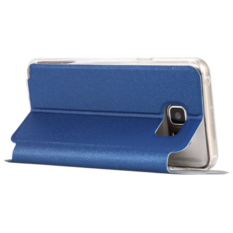 For Galaxy S6 Edge+ / G928 Solid Color Horizontal Flip Leather Case with Holder & Caller ID Window