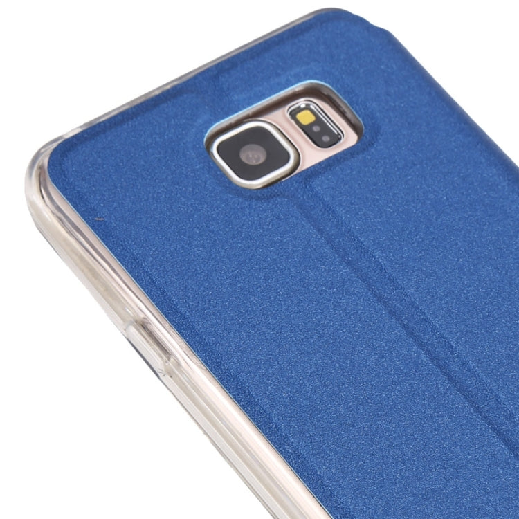 For Galaxy S6 Edge+ / G928 Solid Color Horizontal Flip Leather Case with Holder & Caller ID Window