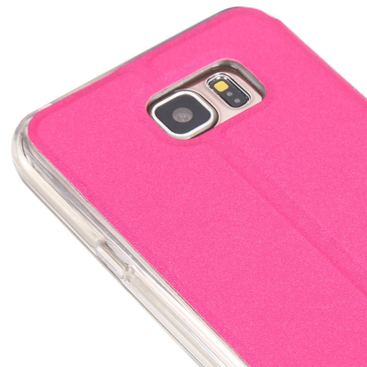 For Galaxy S6 Edge+ / G928 Solid Color Horizontal Flip Leather Case with Holder & Caller ID Window