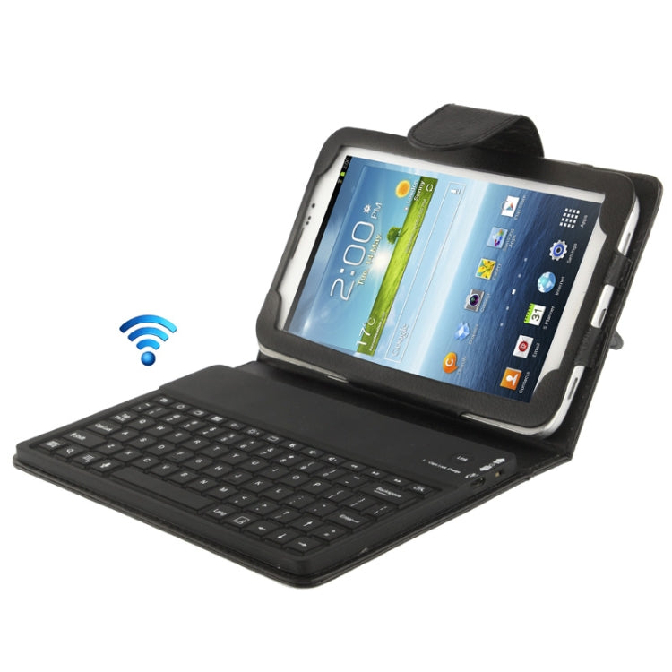 Bluetooth 3.0 Keyboard Leather Tablet Case with Holder for Galaxy Tab 3 (7.0) / P3200 / P3210(Black)