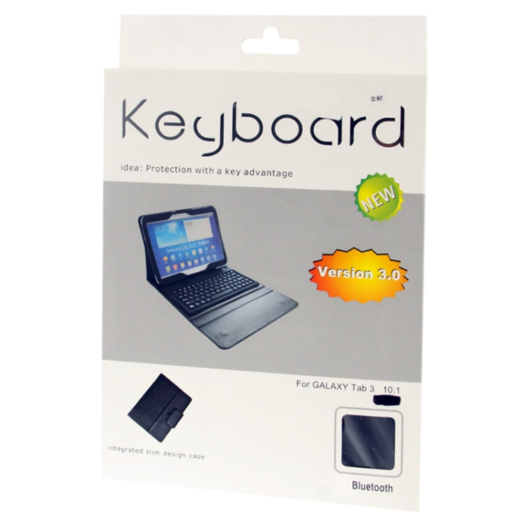 Universal Bluetooth 3.0 Keyboard Leather Tablet Case with Holder for Galaxy Tab 3 (10.1) P5200 / Tab 4 T530 / Note 10.1 2014 Edition P600(Black)