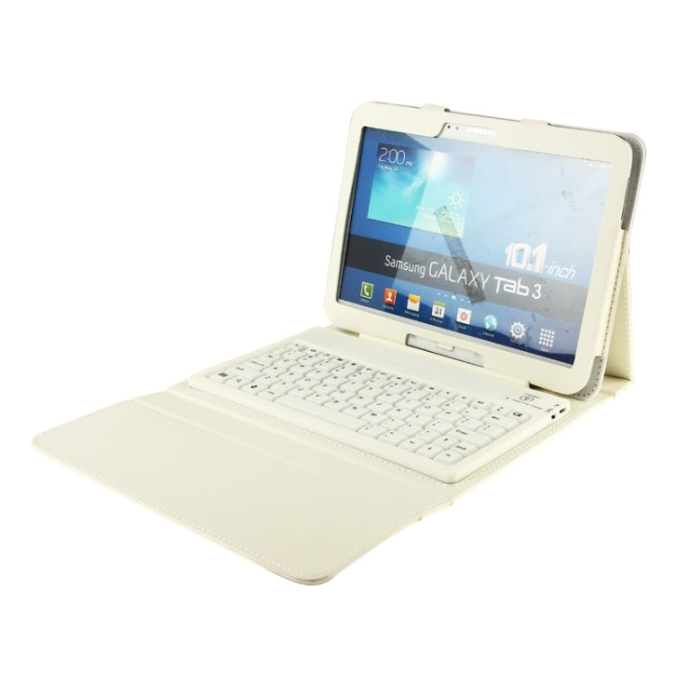 Bluetooth 3.0 Keyboard Leather Tablet Case with Holder for Galaxy Tab 3 (10.1) / P5200 / P5210 / P5220, GALAXY Tab 4 10.1 T530 / T531
