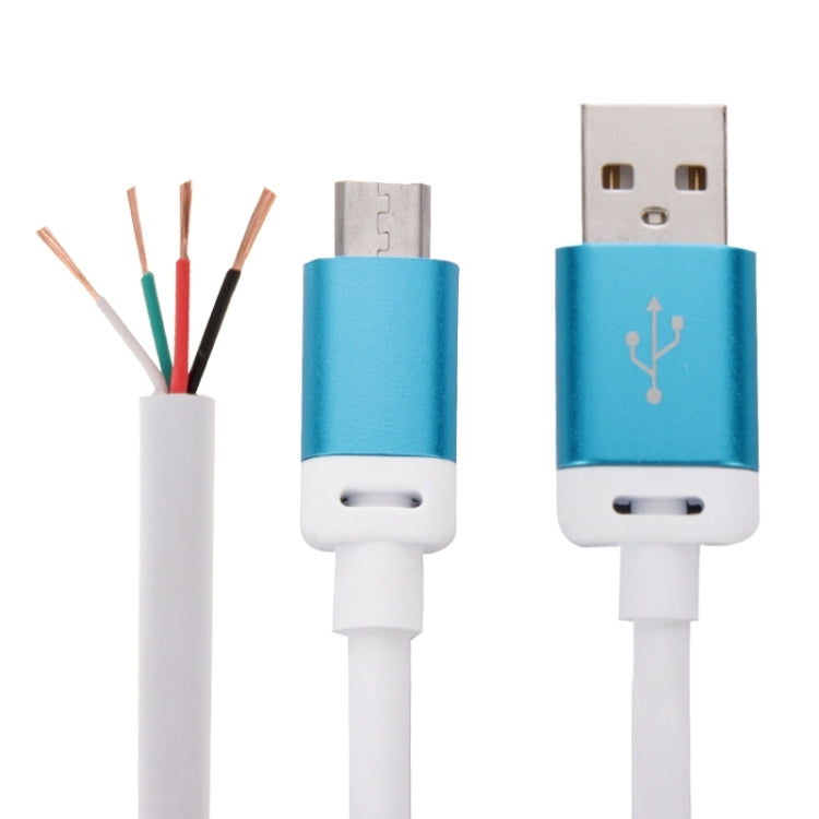 1.2m Round Line Metal Head Micro USB to USB 2.0 Data / Charger Cable, For Samsung / Huawei / Xiaomi / Meizu / LG / HTC and Other Smartphones(Blue)