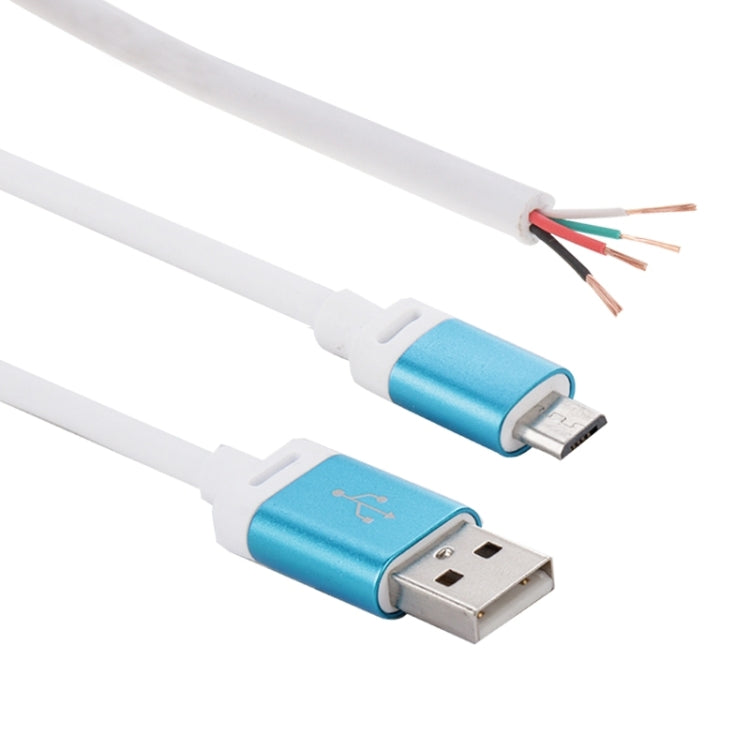 1.2m Round Line Metal Head Micro USB to USB 2.0 Data / Charger Cable, For Samsung / Huawei / Xiaomi / Meizu / LG / HTC and Other Smartphones(Blue)