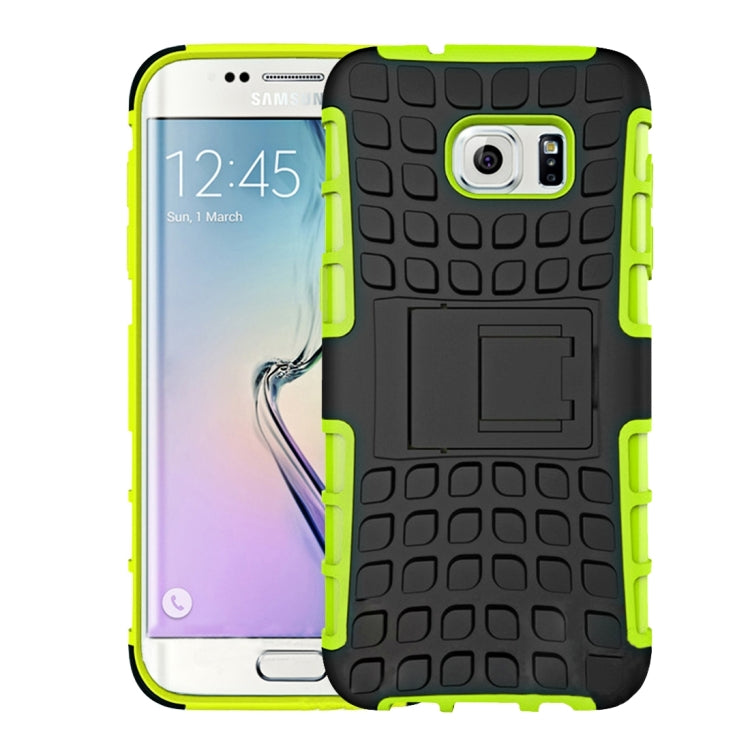 For Galaxy S7 Edge / G935 2 in 1 Double Colored Tire Texture Combination Case with Separable Black Holder
