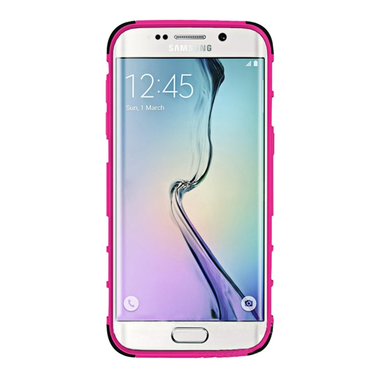 For Galaxy S7 Edge / G935 2 in 1 Double Colored Tire Texture Combination Case with Separable Black Holder