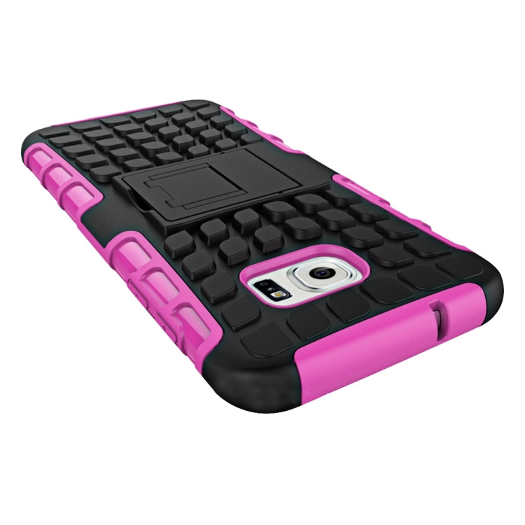 For Galaxy S7 Edge / G935 2 in 1 Double Colored Tire Texture Combination Case with Separable Black Holder