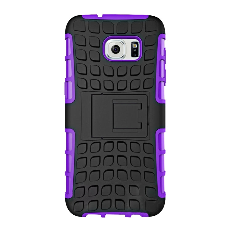 For Galaxy S7 Edge / G935 2 in 1 Double Colored Tire Texture Combination Case with Separable Black Holder