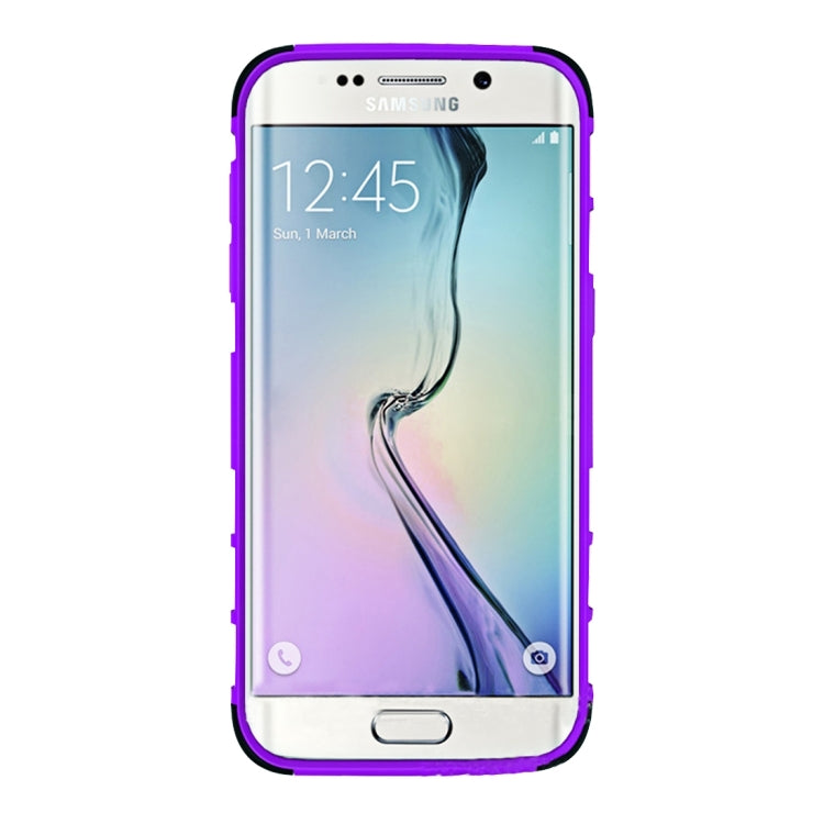 For Galaxy S7 Edge / G935 2 in 1 Double Colored Tire Texture Combination Case with Separable Black Holder