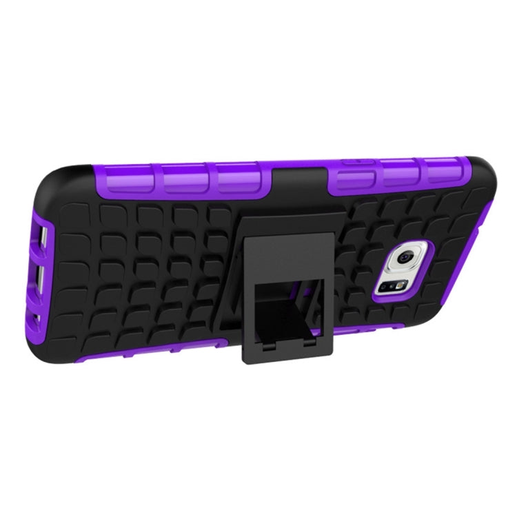 For Galaxy S7 Edge / G935 2 in 1 Double Colored Tire Texture Combination Case with Separable Black Holder