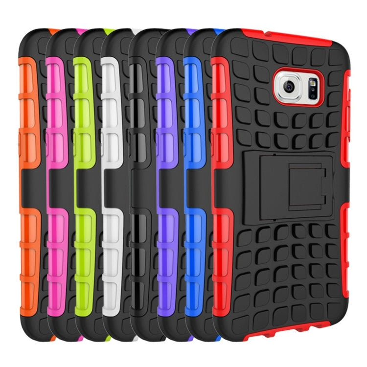 For Galaxy S7 Edge / G935 2 in 1 Double Colored Tire Texture Combination Case with Separable Black Holder