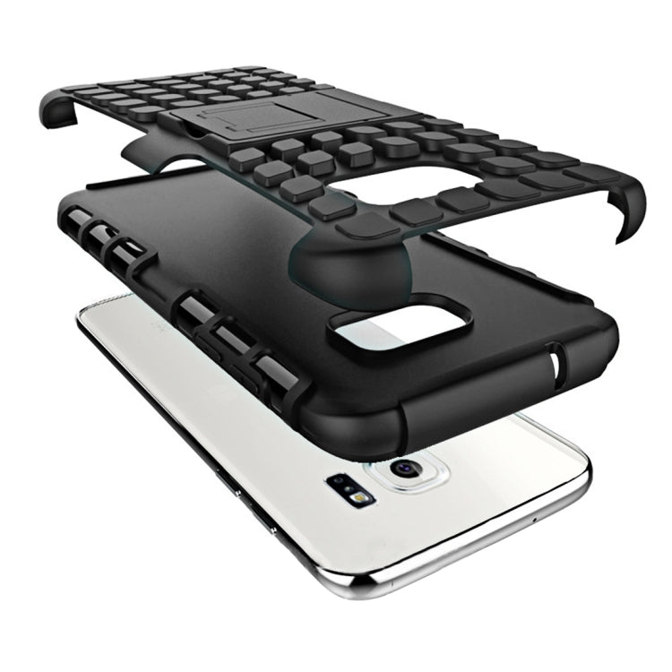 For Galaxy S7 / G930 2 in 1 Double Colored Tire Texture Combination Case with Separable Black Holder