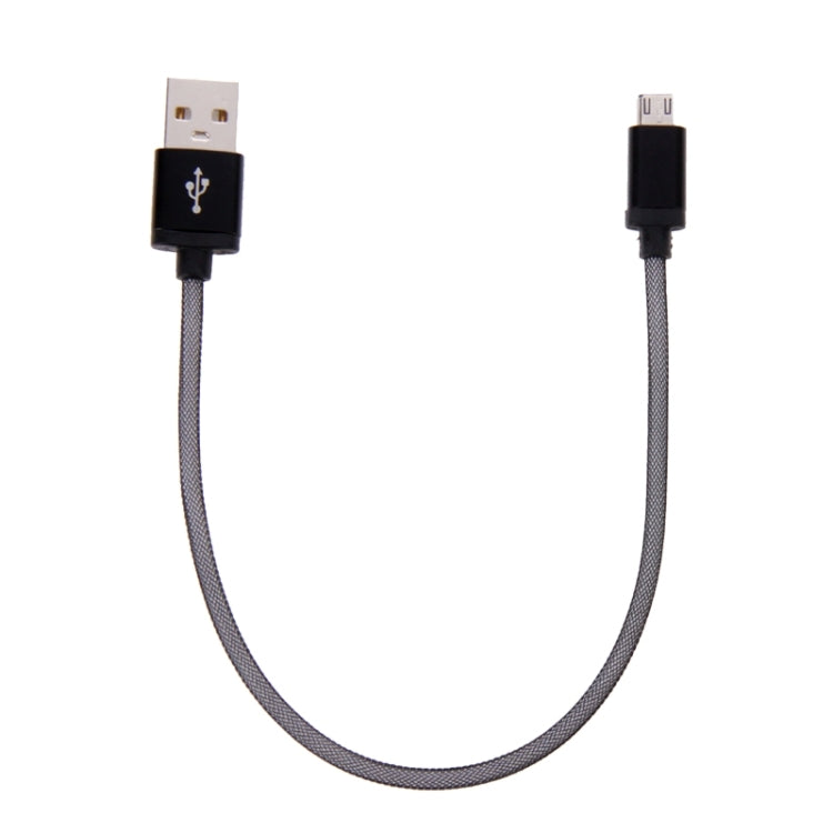 25cm Net Style Metal Head Micro USB to USB 2.0 Data / Charger Cable
