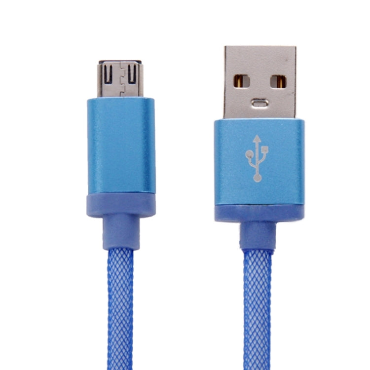 25cm Net Style Metal Head Micro USB to USB 2.0 Data / Charger Cable