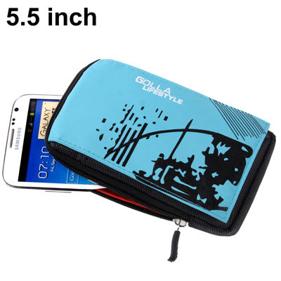 Universal Zipper Carry Bag with Hook for Galaxy Note II / N7100 / S3 / i9300 / Note / i9220 / MP5 / All 5.5 inch Device