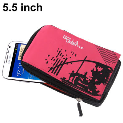 Universal Zipper Carry Bag with Hook for Galaxy Note II / N7100 / S3 / i9300 / Note / i9220 / MP5 / All 5.5 inch Device