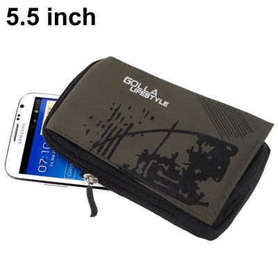 Universal Zipper Carry Bag with Hook for Galaxy Note II / N7100 / S3 / i9300 / Note / i9220 / MP5 / All 5.5 inch Device