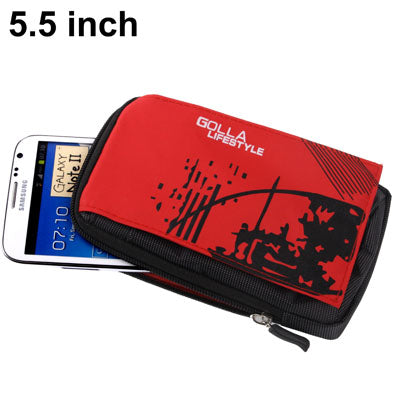 Universal Zipper Carry Bag with Hook for Galaxy Note II / N7100 / S3 / i9300 / Note / i9220 / MP5 / All 5.5 inch Device