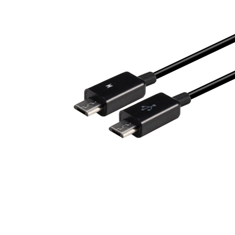 20cm 2 in 1 Combo USB to Micro USB Dual Plug Data Charger Cable(Black)