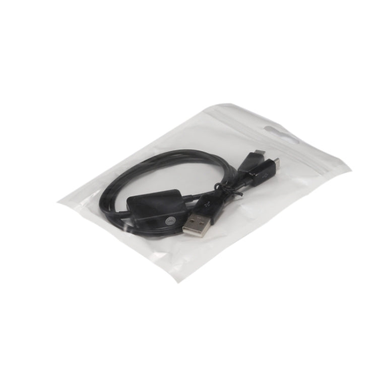 20cm 2 in 1 Combo USB to Micro USB Dual Plug Data Charger Cable(Black)