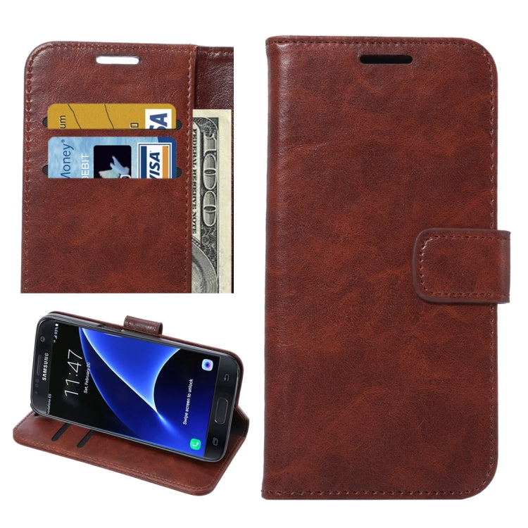 For Galaxy S7 / G930 Crazy Horse Texture Horizontal Flip Leather Case with Holder & Card Slots & Wallet